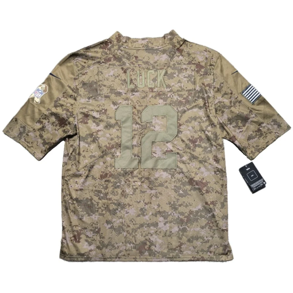 Rare Andrew Luck Nike On Field Salute To Service Colts Jersey Digital Camo Large